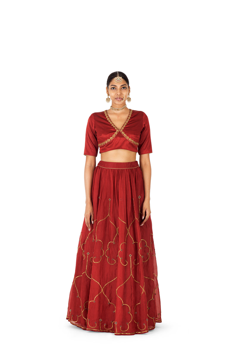 Brocade Lehengas Online Handwoven Lehengas Online Raw Mango